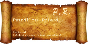 Petróczy Roland névjegykártya