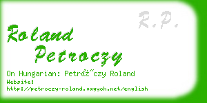 roland petroczy business card