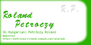 roland petroczy business card